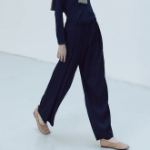 KUHO String Wide Fit Pants - Navy