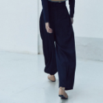 KUHO String Wide Fit Pants - Navy
