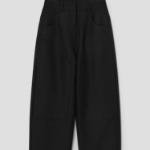 KUHO Wool Blend Carpenter Wide Pants - Black