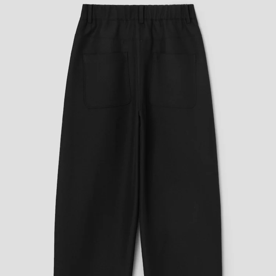 KUHO Wool Blend Carpenter Wide Pants - Black