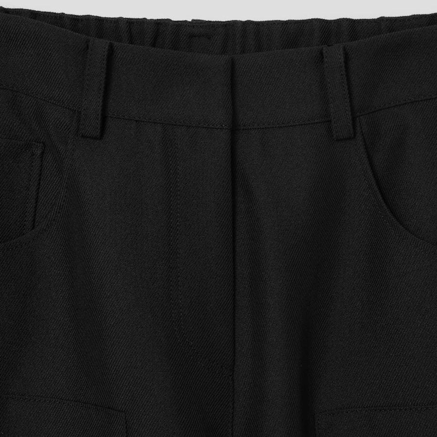 KUHO Wool Blend Carpenter Wide Pants - Black