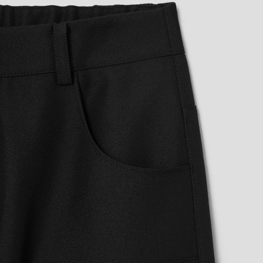 KUHO Wool Blend Carpenter Wide Pants - Black