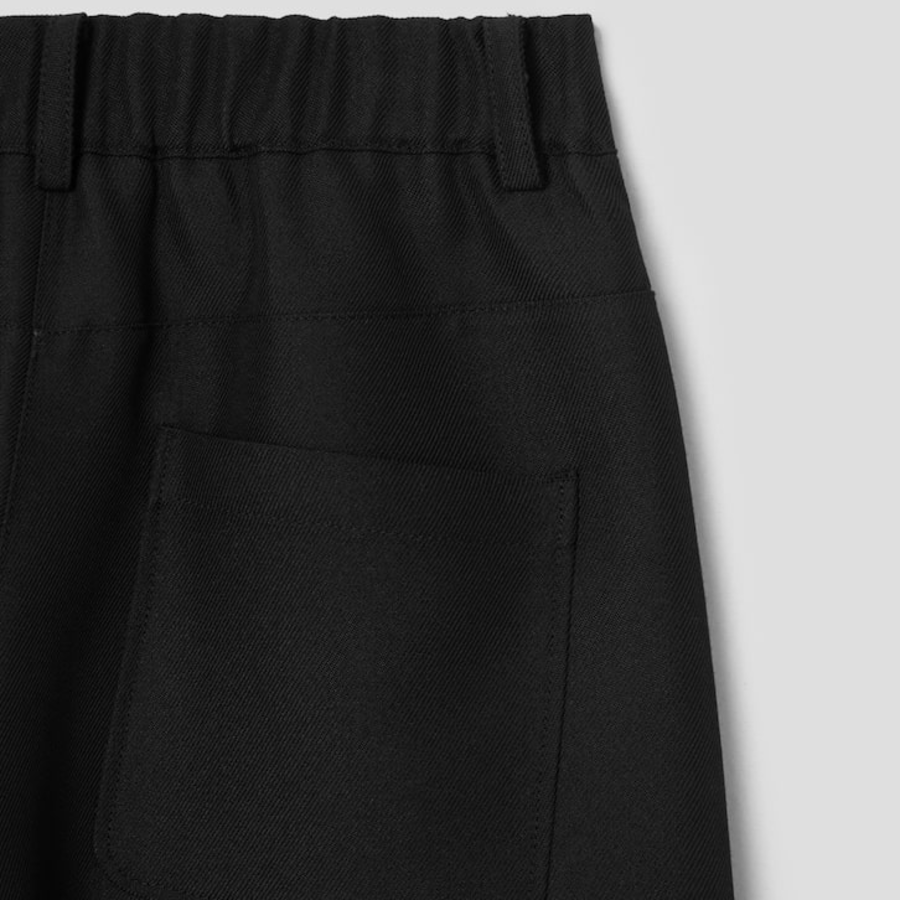 KUHO Wool Blend Carpenter Wide Pants - Black