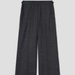 KUHO Wool Blended Check Wide Pants - Ash