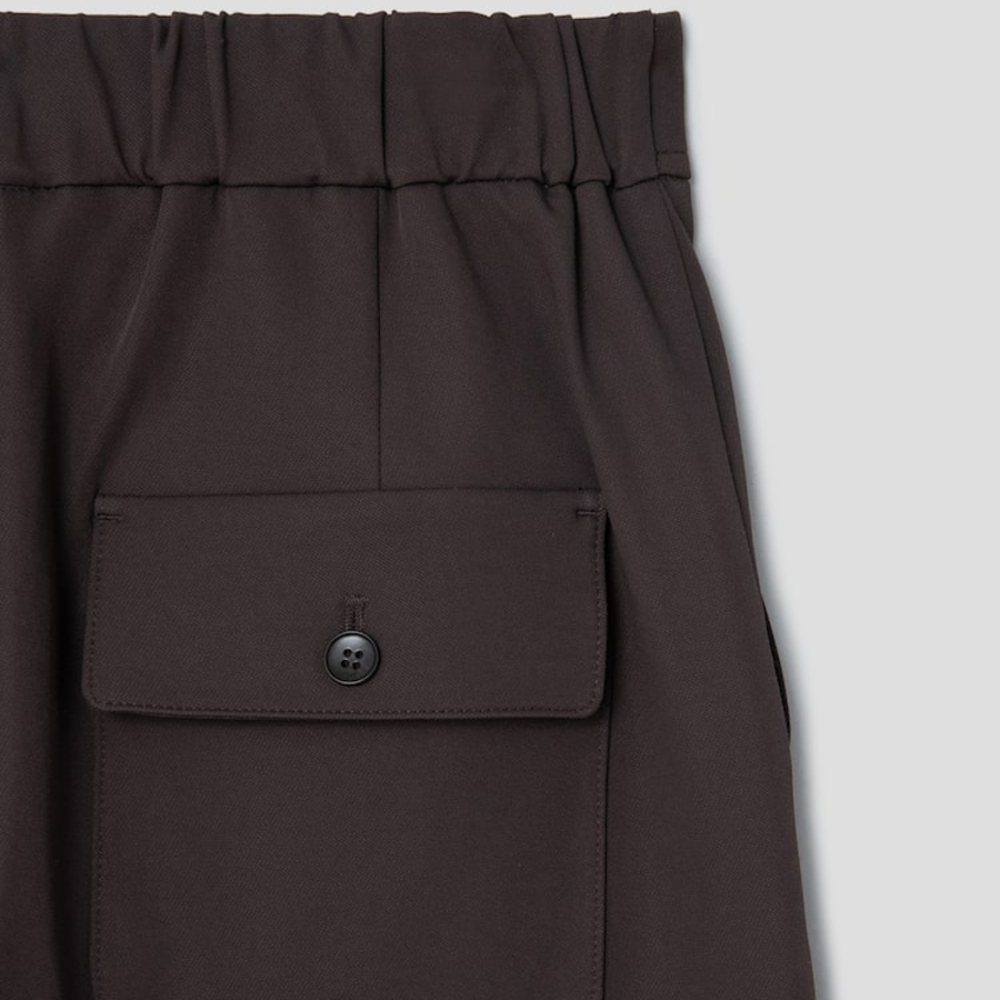 KUHO Stretch Waist Banding Baggy Pants - Brown