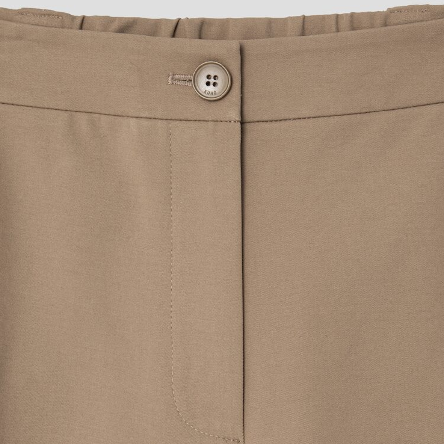 KUHO Cotton Blend Straight Cargo Pants - Beige