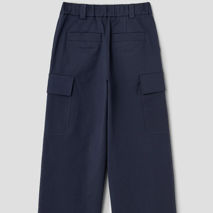 KUHO Cotton Blend Straight Cargo Pants - Navу