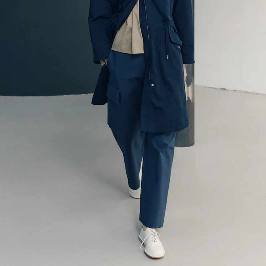 KUHO Cotton Blend Straight Cargo Pants - Navу