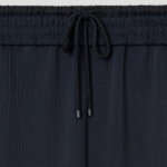 KUHO [Crease Series] Crinkle Banding Wide Pants - Navy