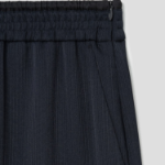 KUHO [Crease Series] Crinkle Banding Wide Pants - Navy