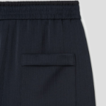 KUHO [Crease Series] Crinkle Banding Wide Pants - Navy