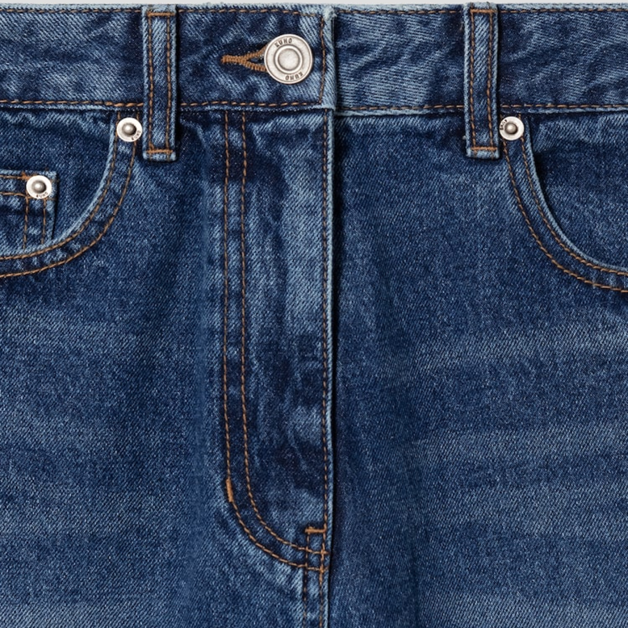 KUHO Washing Denim Drop Crotch Pants - Blue