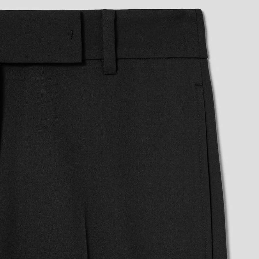 KUHO [Edit] Wool Blend Straight Fit Pants - Black