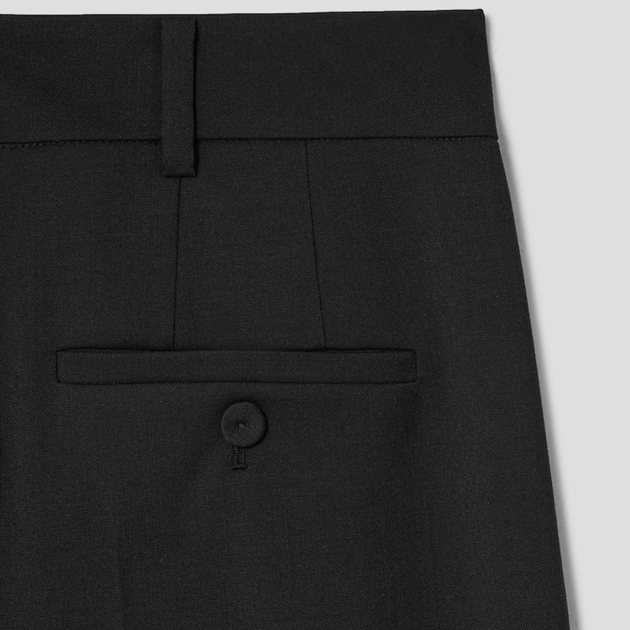 KUHO [Edit] Wool Blend Straight Fit Pants - Black