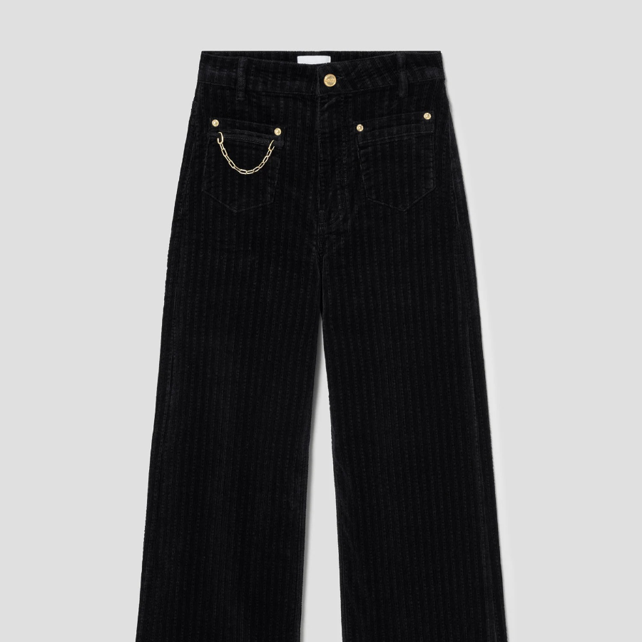 GANNI Stretch Corduroy Magny - Black