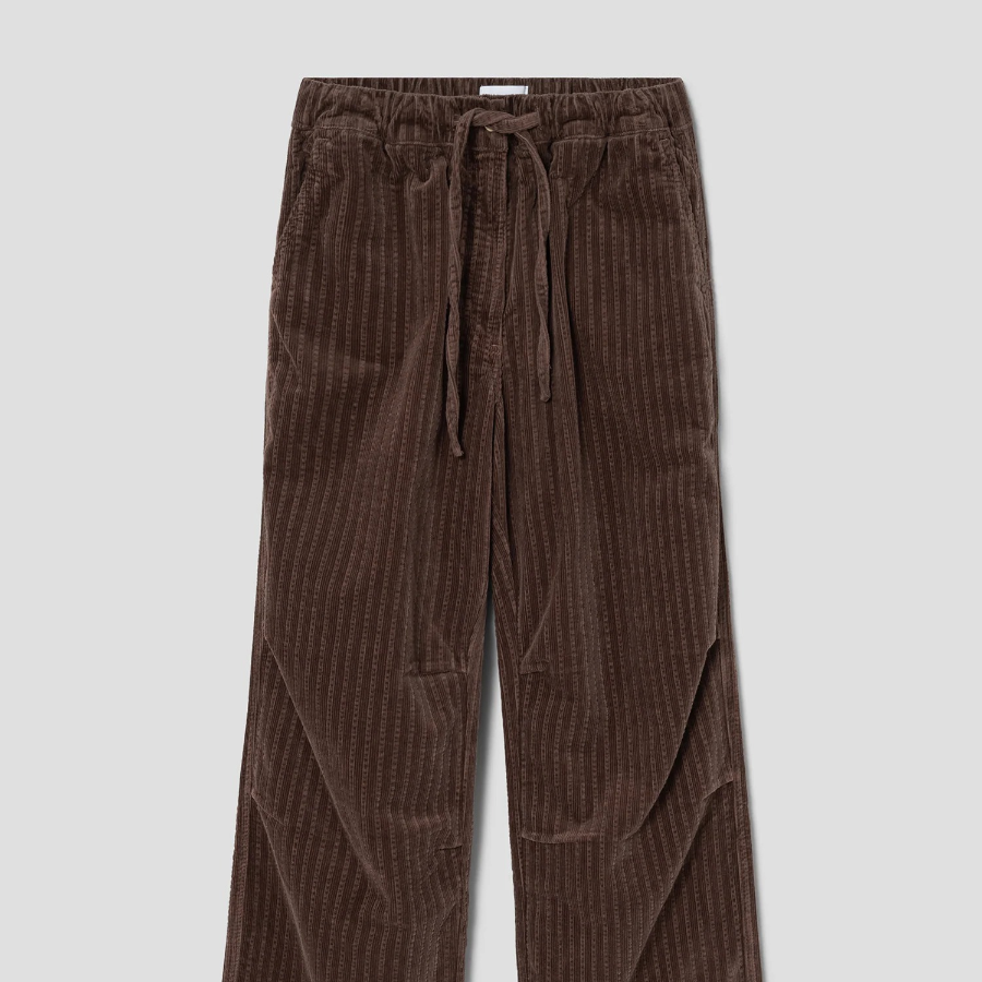 GANNI Stretch Corduroy Drawstring Pants - Brown