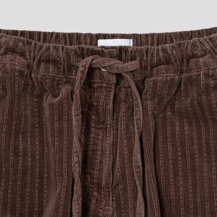 GANNI Stretch Corduroy Drawstring Pants - Brown