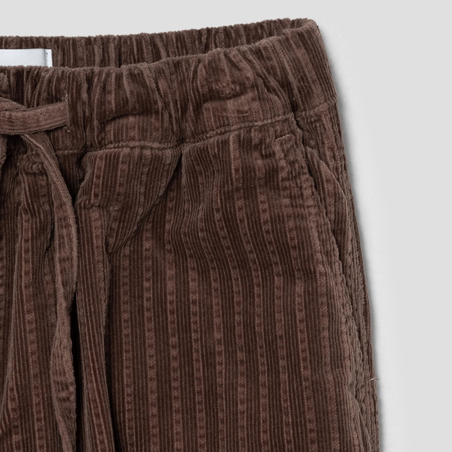 GANNI Stretch Corduroy Drawstring Pants - Brown