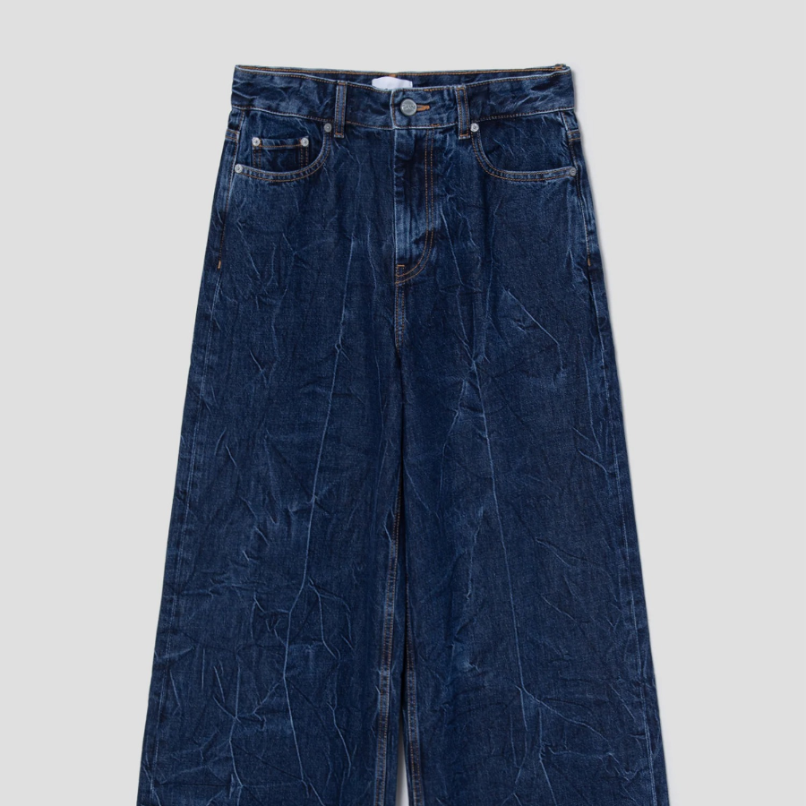 GANNI Crinkled Future Denim Marri - Blue