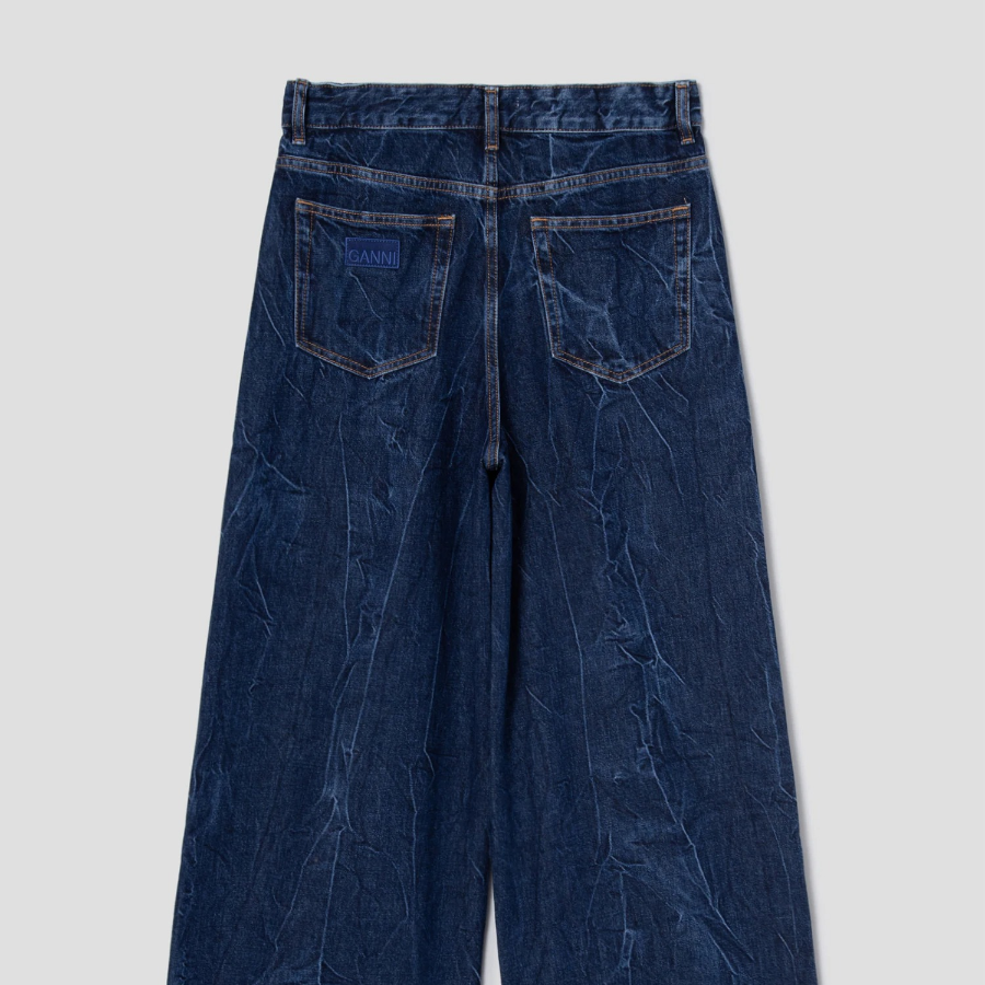 GANNI Crinkled Future Denim Marri - Blue
