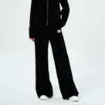 GANNI Heavy Velour Pants - Black