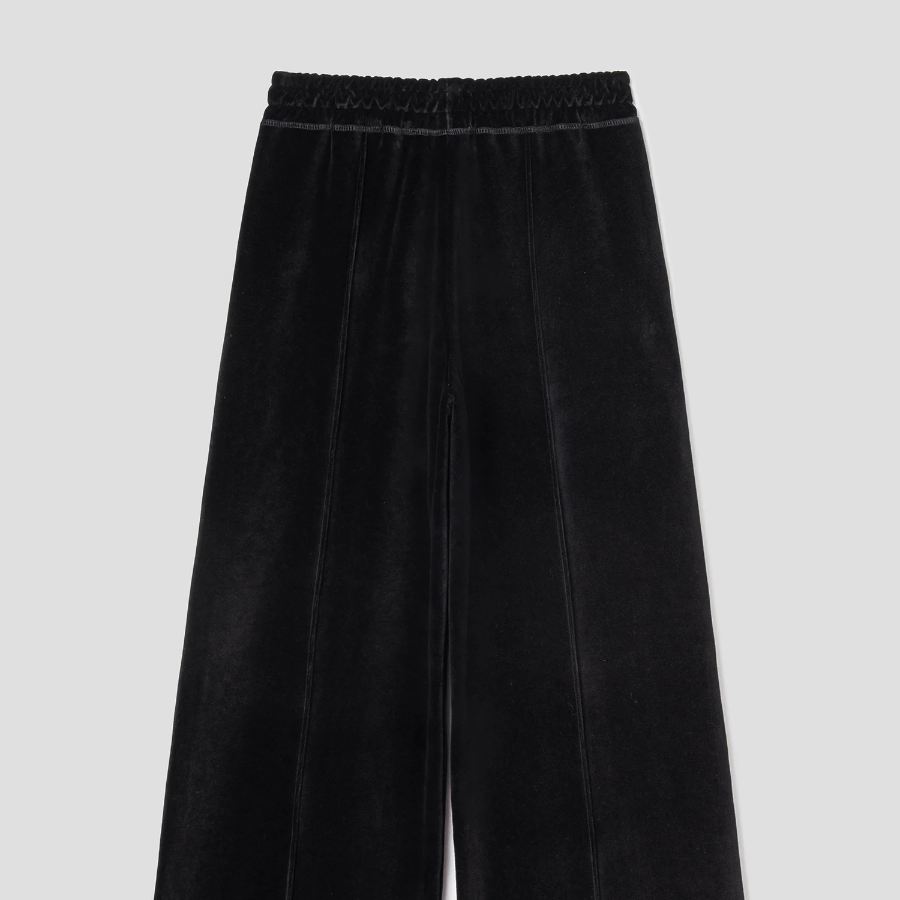 GANNI Heavy Velour Pants - Black