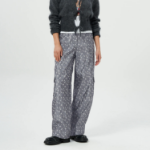 GANNI Acetate Jacquard Cargo Pants - Grey