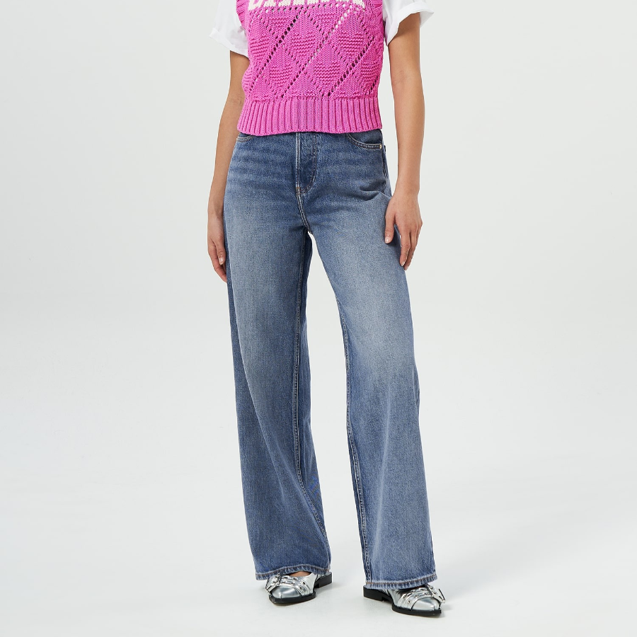 GANNI Rigid Denim Izey - Mid Blue Vintage