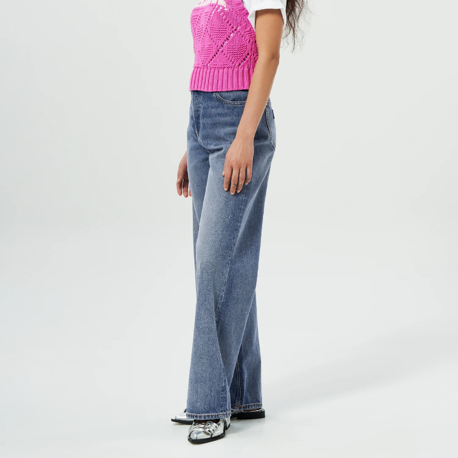 GANNI Rigid Denim Izey - Mid Blue Vintage