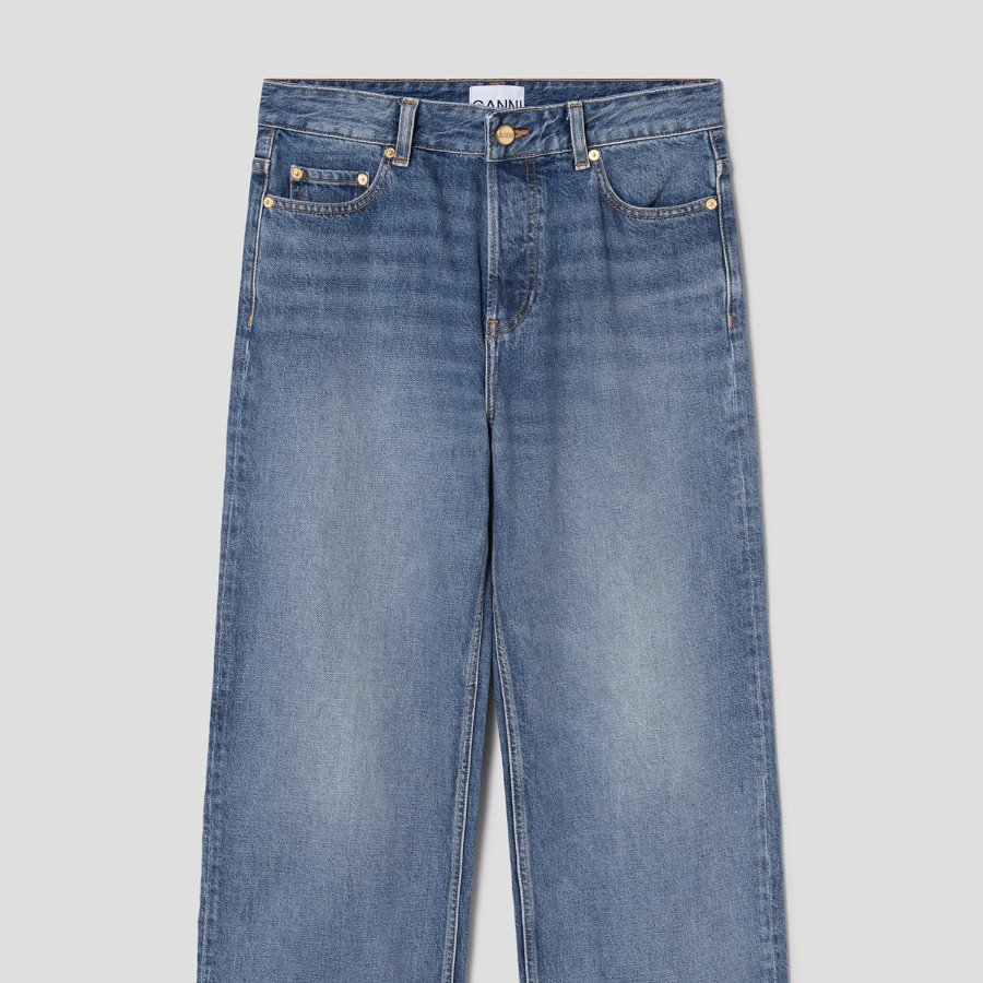 GANNI Rigid Denim Izey - Mid Blue Vintage