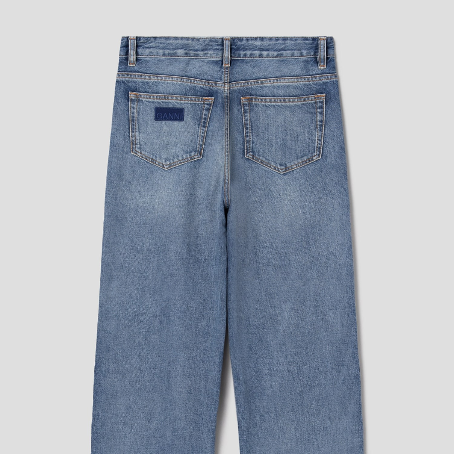 GANNI Rigid Denim Izey - Mid Blue Vintage