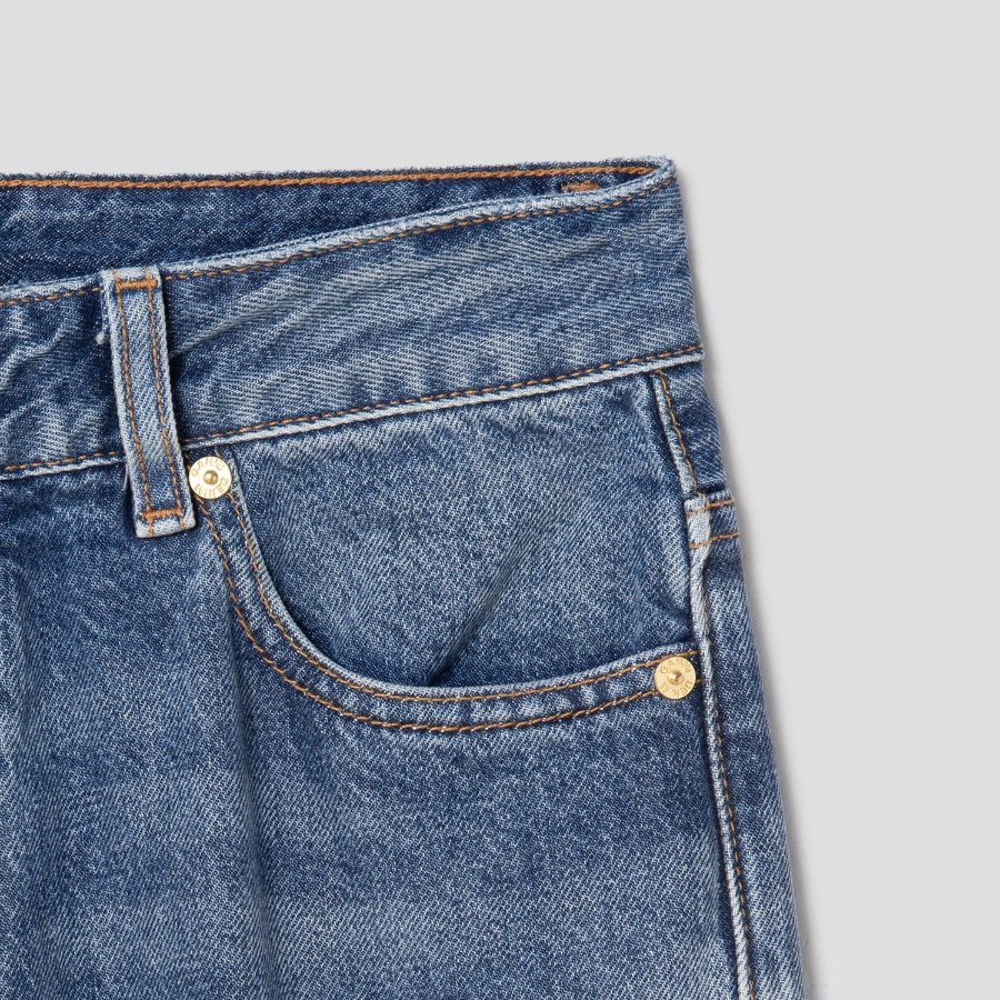 GANNI Rigid Denim Izey - Mid Blue Vintage