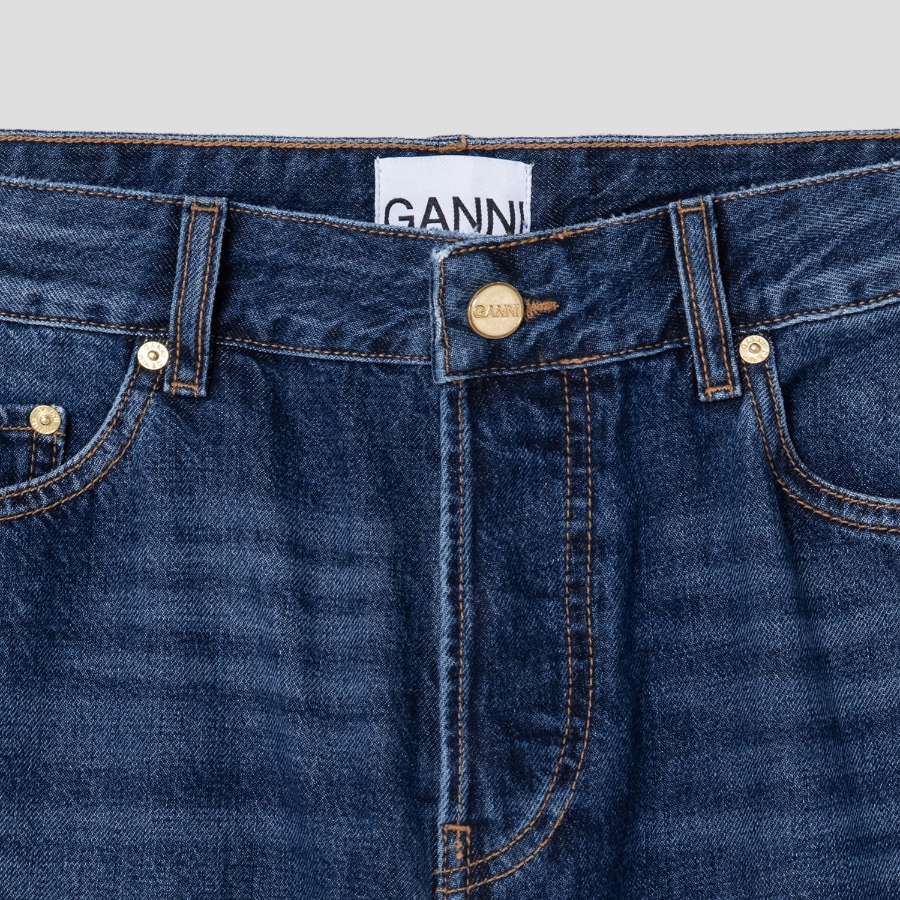 GANNI Rigid Denim Izey - Navy