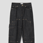 GANNI Fluffy Denim Carpenter Jeans - Black