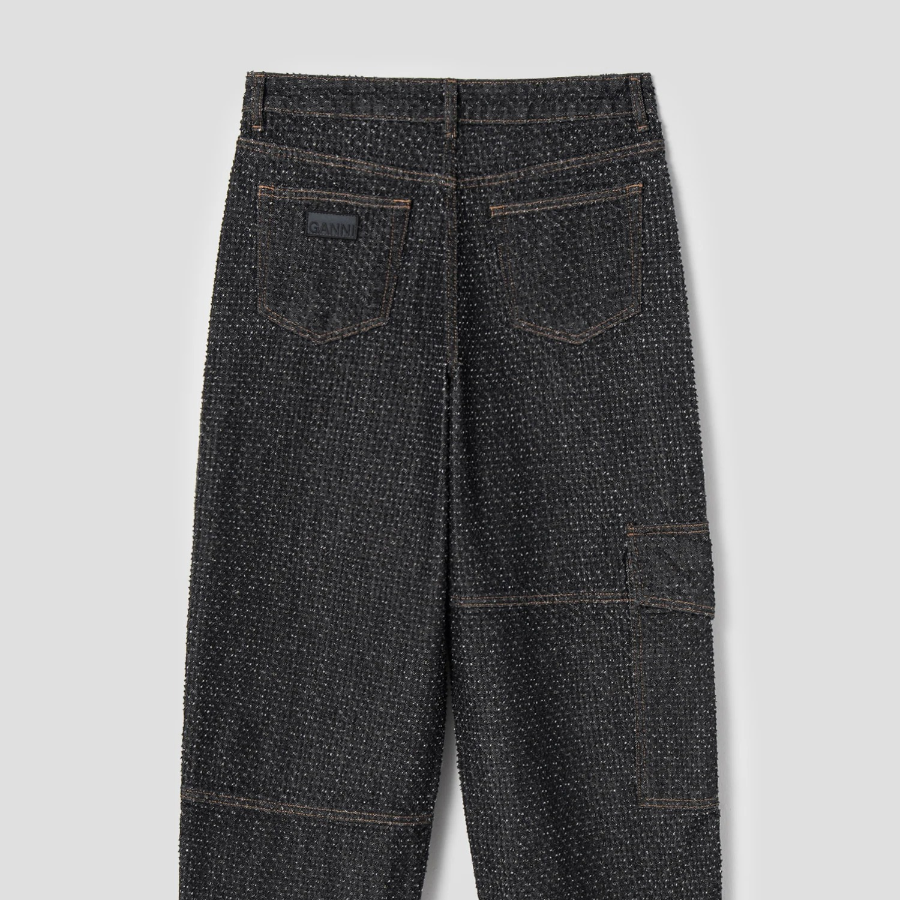 GANNI Fluffy Denim Carpenter Jeans - Black