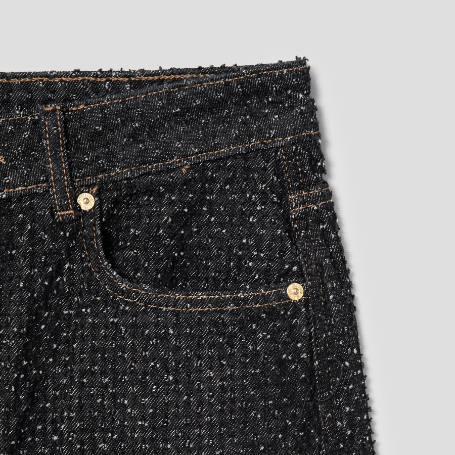 GANNI Fluffy Denim Carpenter Jeans - Black