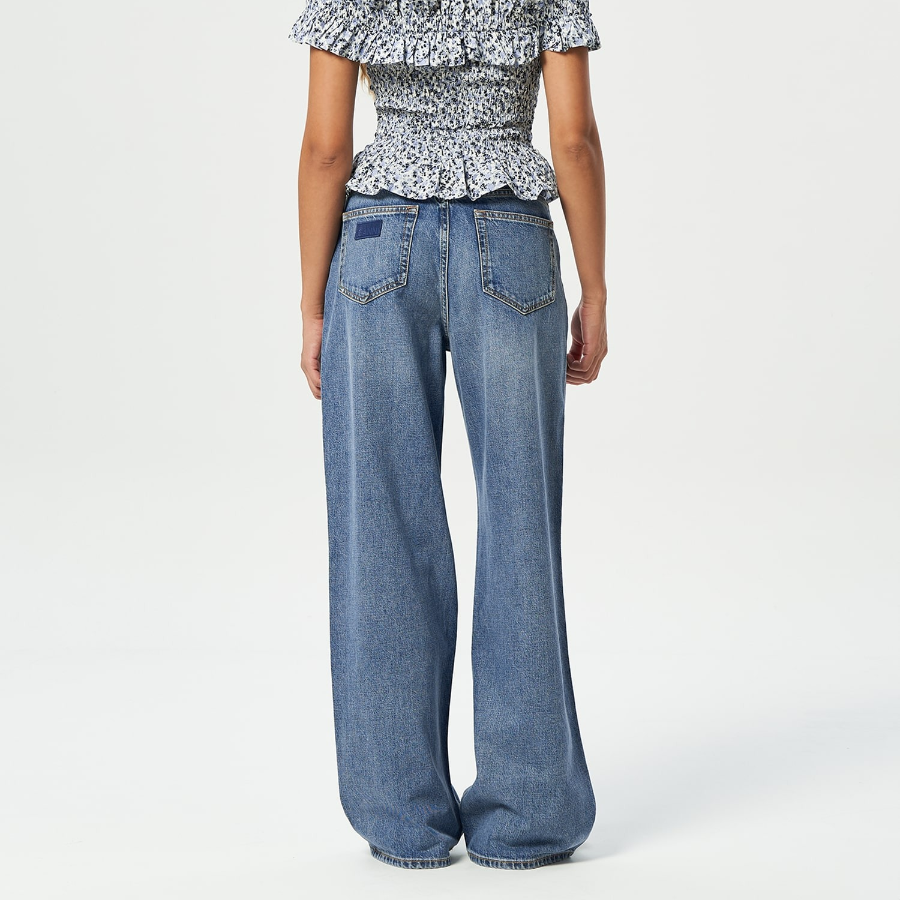 GANNI Rigid Denim Izey - Mid Blue Vintage