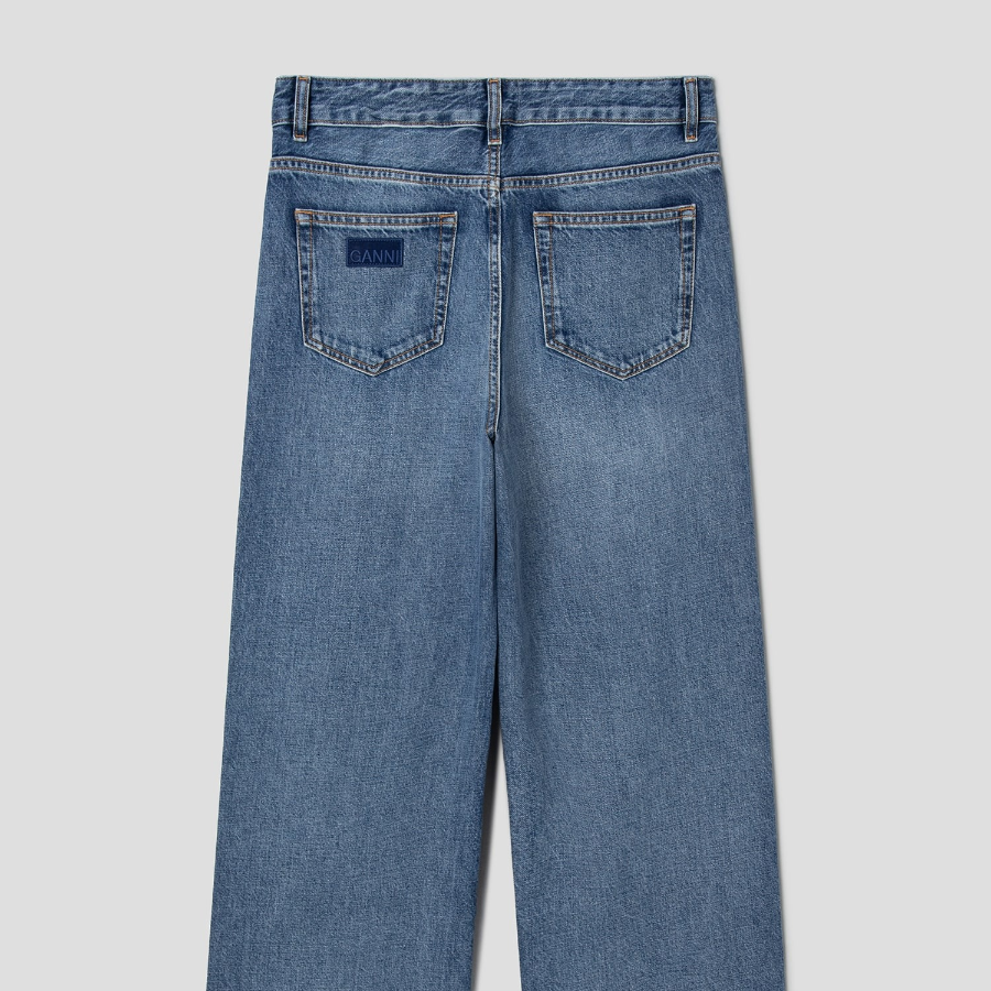 GANNI Rigid Denim Izey - Mid Blue Vintage