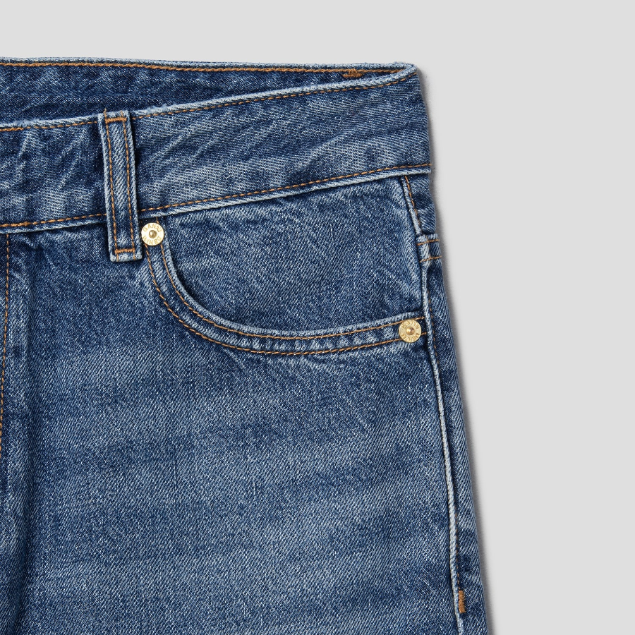 GANNI Rigid Denim Izey - Mid Blue Vintage