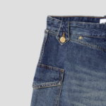 GANNI Heavy Washed Denim Flared Skirt Jeans - Blue