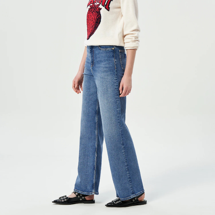 GANNI Stretch Denim Andi - Mid Blue Vintage