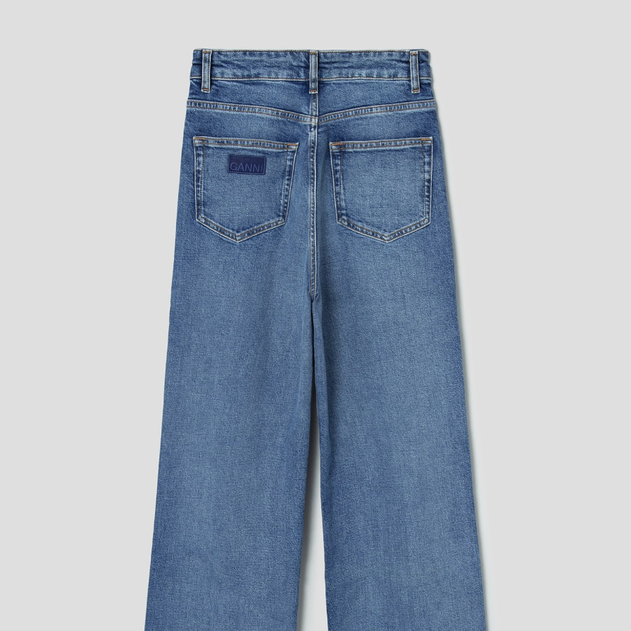 GANNI Stretch Denim Andi - Mid Blue Vintage