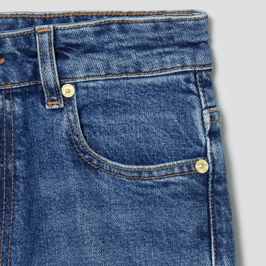 GANNI Stretch Denim Andi - Mid Blue Vintage