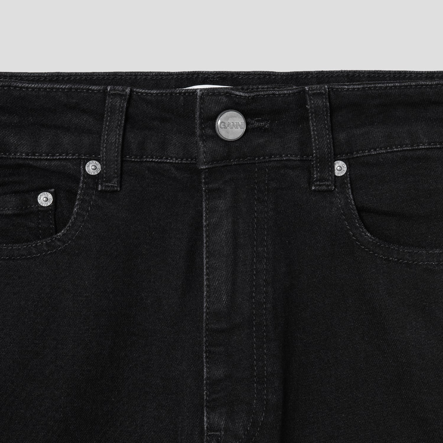 GANNI Stretch Denim Andi - Washed Black/Black