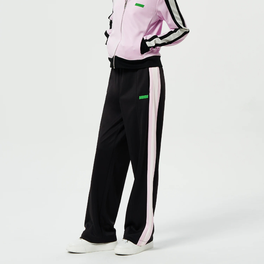 GANNI Sporty Jersey Straight Leg Pants - Black