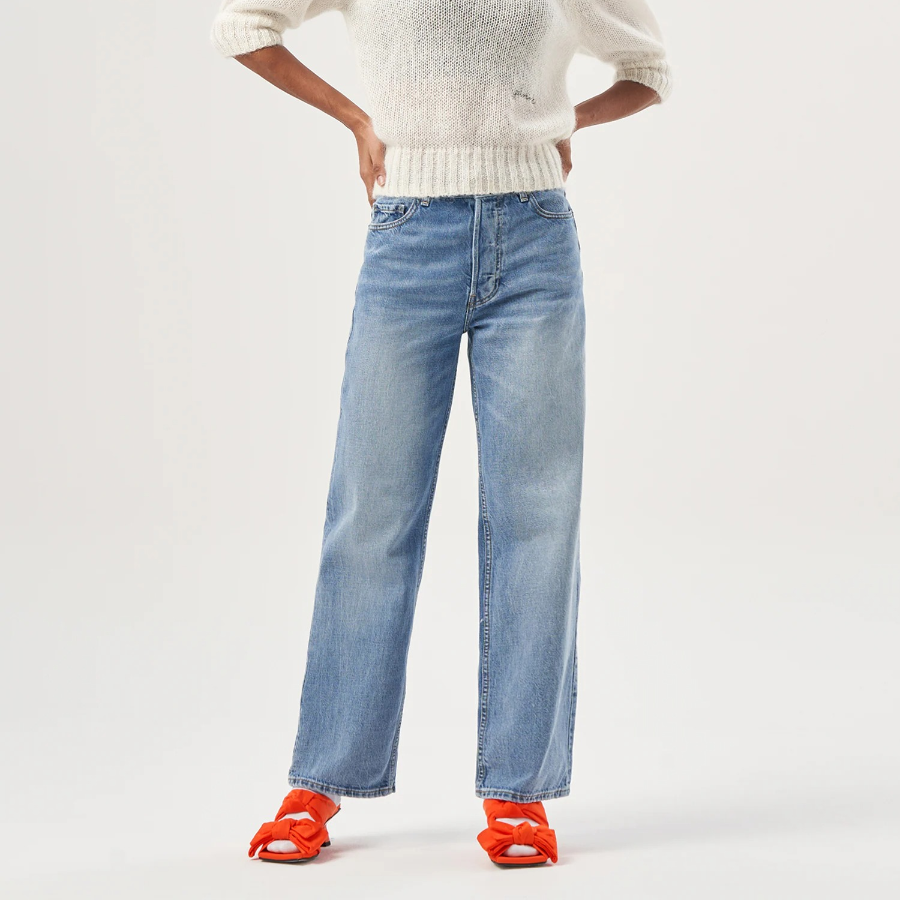 GANNI Rigid Denim Izey - Sky Blue