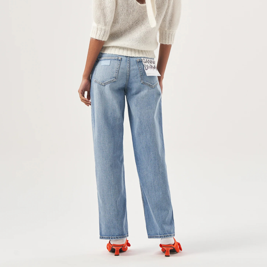 GANNI Rigid Denim Izey - Sky Blue