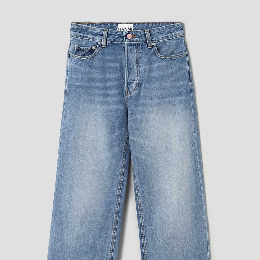 GANNI Rigid Denim Izey - Sky Blue