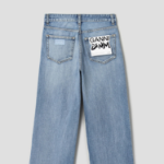 GANNI Rigid Denim Izey - Sky Blue