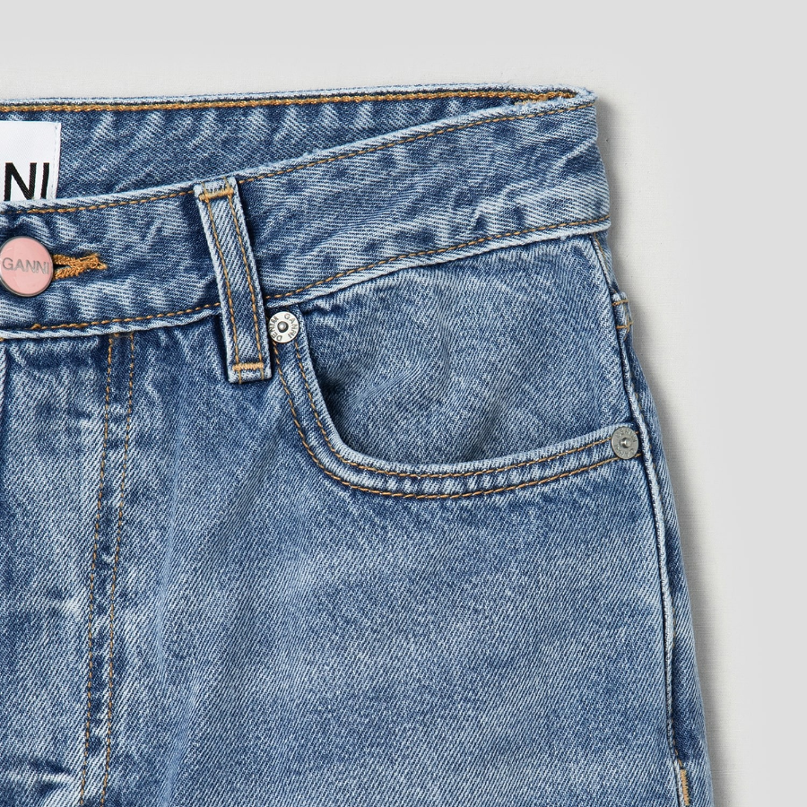 GANNI Rigid Denim Izey - Sky Blue